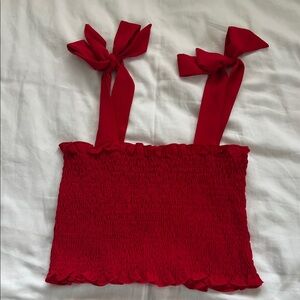 Lioness Red Smocked Top